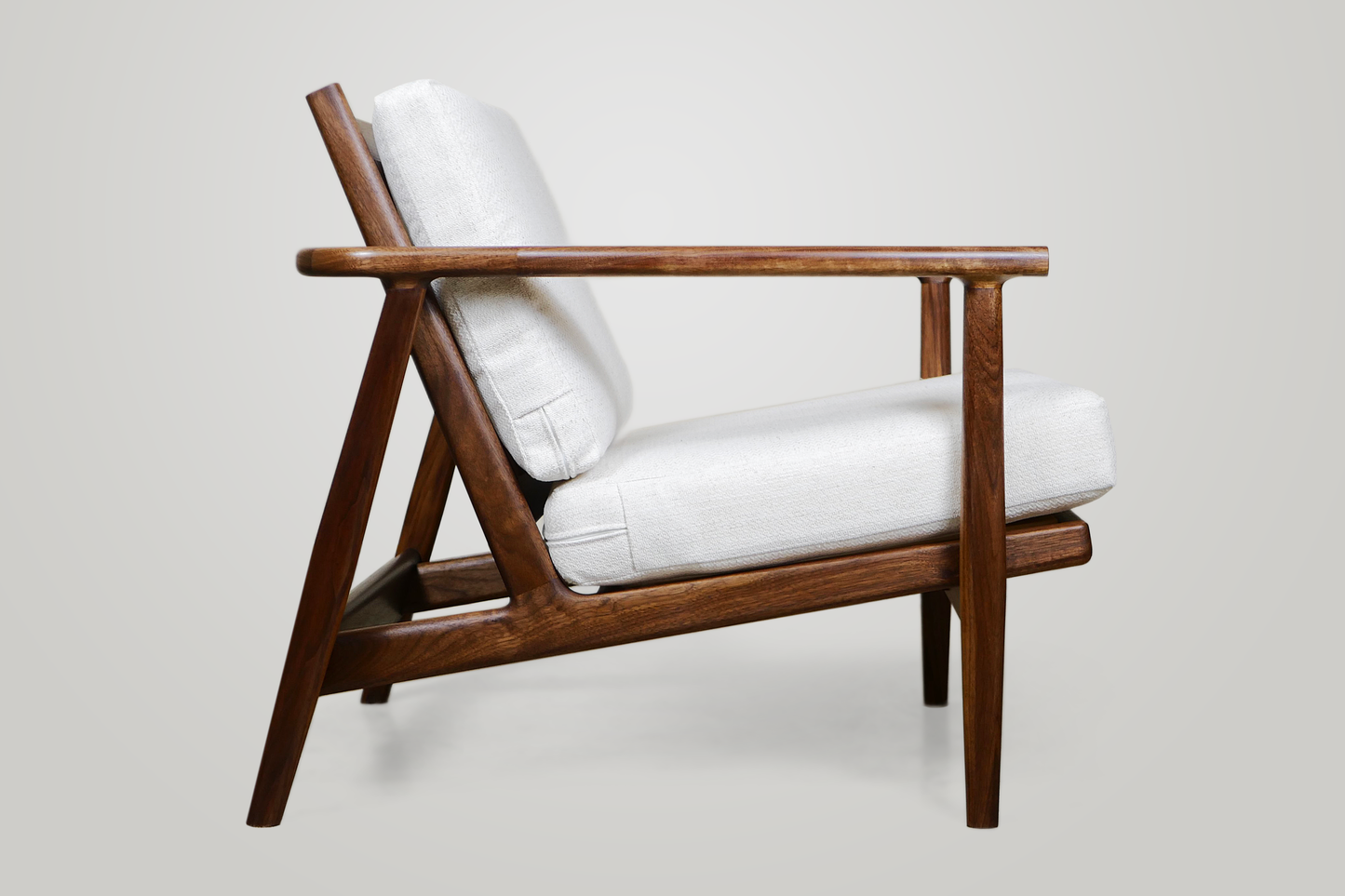 Brass & Walnut Lounge Chair